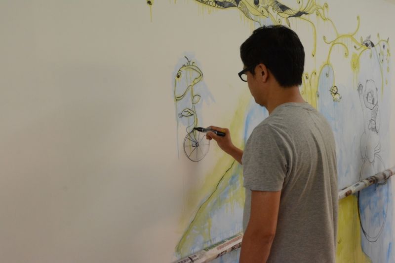 《拥抱艺术2015》墙壁画的创作 第二天 (待续）